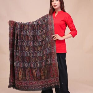 women's kani wool shawl with zari work