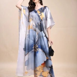 women's printed georgette kaftan – free size m–3xl