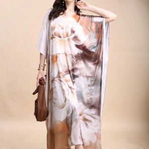 women's printed long kaftan dress | free size m–3xl